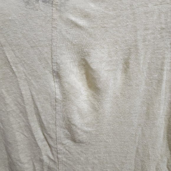 Tahari Women's Short Sleeve V Neck Pullover Top Asymmetrical Green Linen Sz M - Picture 8 of 9